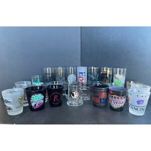 Lot of 25 Vintage Souvenir Shot Glasses Las Vegas Epcot San Francisco Travel